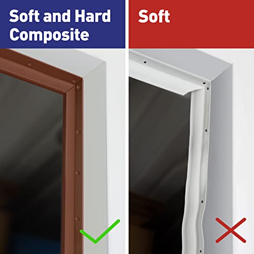 Fosluoc Garage Door Seal Top And Sides Seal Strip Brown 34.4Ft Rubber Weather Stripping Replacement Soft And Hard Composite, Weatherproofing Universal Sealing Professional. #TOP5