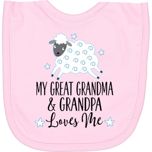 inktastic My Great Grandpa and Grandma Love Me Boy Lamb Newborn Bib