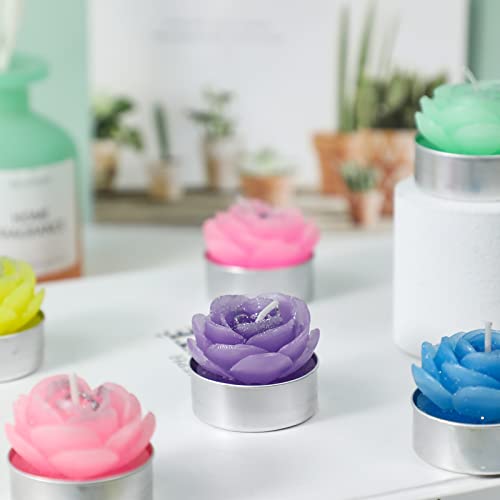 Tealight Candles, Flower Cactus Tealight Candles For Home Decor Valentines Day Decor, Candles Gifts For Women, Unscented Mini Delicate Candles For Women, 6 Pack #TOP6