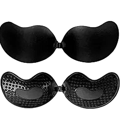 Wieysdoo Soutien-Gorge adhésif Plongeant Push up sans Bretelles Dos Nu Invisible Soutiens-Gorge Collants pour Femmes Robe Mangue Forme Soutien-Gorge Soutien-Gorge réutilisable Respirant Auto-adhésif Cover