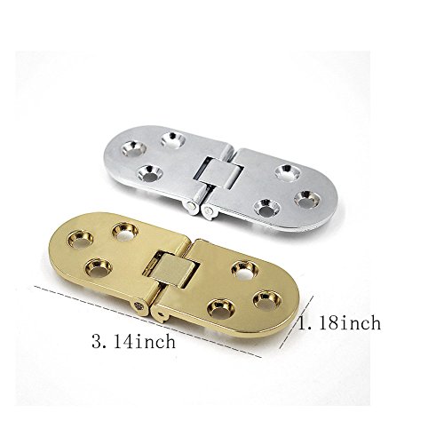 Eforlike 8 Pcs Zinc Alloy Sewing Machine Table Folding Flip Top Hinges (Silver)