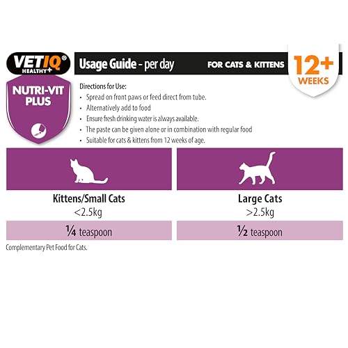 VETIQ Nutri-Vit Plus Immune Booster Nutritional Supplement Paste for Cats & Kittens 12+ Weeks Recovering from Illness, Helps to Provide Extra Energy & Nutrition, 70 g (Pack of 1) - Image 6