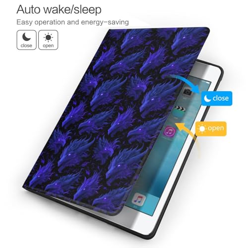 Étui iPad 8e génération anti rayure avec support folio dragon violet