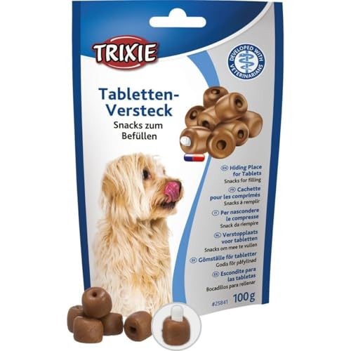 Trixie Tabletten-Versteck für Hunde | 100 g | Ergänzungsfuttermittel für Hunde | Kann die Gabe von Medikamenten erleichtern | Öffnung für Tabletten | Gut verformbar