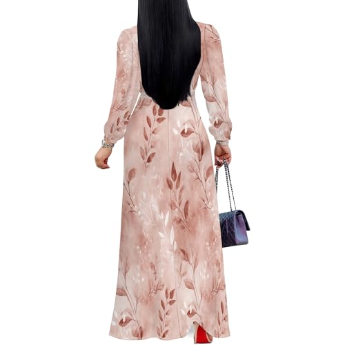 Image of PinkPatty Women's Long Sleeve Maxi Dress Plus Size Casual V Neck Wrap Dress with Pockets&Belt