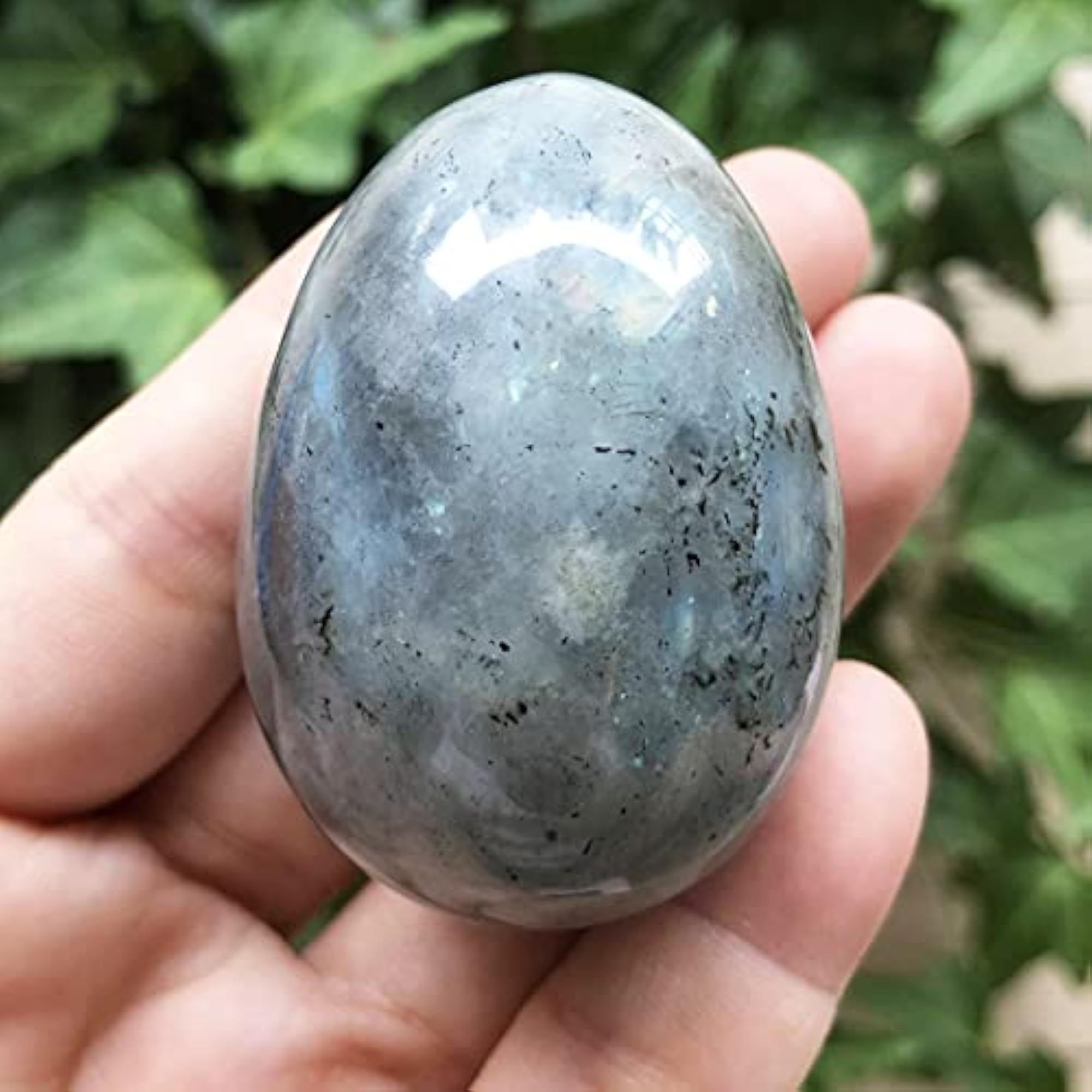 Polished Crystal Stone Egg Figurine with Stand