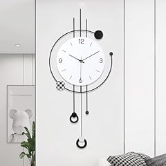 TOHOOYO Large Modern Wall Clock for Living Room Decor Big Decorative Clock Pendulum Wall Battery