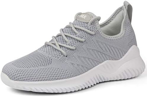Akk Non Slip Walking Shoes for Women - Slip on Sneakers Lightweight Fashion Casual Tennis Shoes Grey 11.5