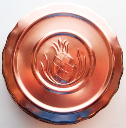 8 Inch Round Copper Pineapple Jello Gelatin Mold