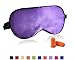 Fitglam Natural Silk Sleep Mask, Best Sleeping Eye Cover for Travel, Nap, Meditation, Blindfold with Adjustable Strap for Men, Women or Kids (Purple)