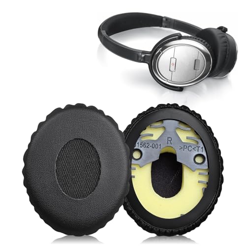 Repuestos de Almohadillas para Audífonos Bose QuietComfort QC 3 y OE1 On-Ear, Cubiertas de Almohadillas de Cuero Negro para Reparación miniatura 6
