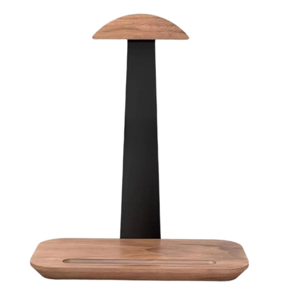 UDSKNV[KSL Universal Wooden Headphone Stand with Aluminum Alloy Holder and Pen Slot By DKSTINYE