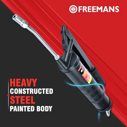 Image of FREEMANS GG15 Heavy Duty Lever Type Grease Gun with Lock Lever Mechanism | 1 /2 inch Piston || 2gm /Stroke || V-Type Pulling Rod || 3000PSI Use For Automotive, Industrial, Agriculture, Construction etc.