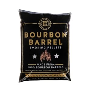 Midwest Barrel Company Bourbon Barrel BBQ Smoking Oak Wood Pellets 100% Authentic Bourbon Barrel Wood (No Blends) 1 Bag (20 Pounds) for Pellet Grills, Gas, Charcoal, Electric Smokers and Grills