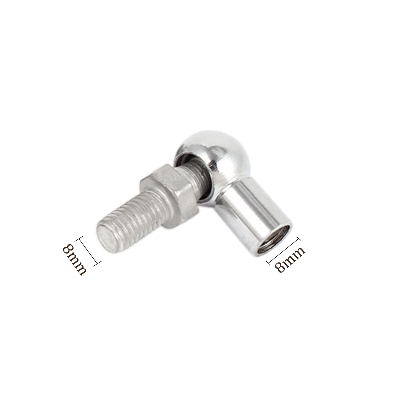 10uds Ángulo Bola Articulación - [M8x1.25 Derecha Hembra Rosca, M8x1.25 Derecha Macho Rosca] Gas Resorte Codo Junta Accesorio para Automoción, Bisagras Puerta, Armario