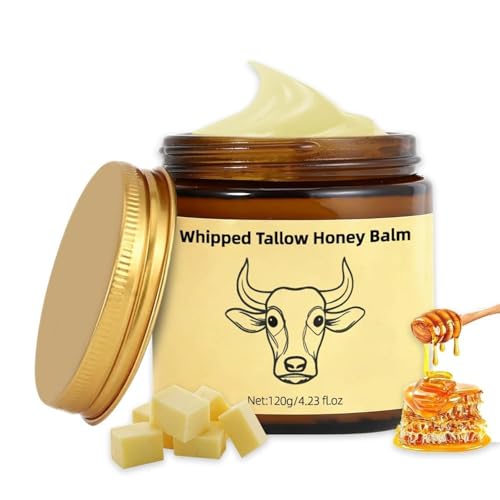 Beef Tallow Creme,Rindertalg Skincare,embryolisse creme,Bio-Grasgefütterter aufgeschlagener TalgbalsamBodycremes,Feuchtigkeitscreme für Gesicht & KöRper,Schnelle Absorption,Gentle Nourishing Body 120g