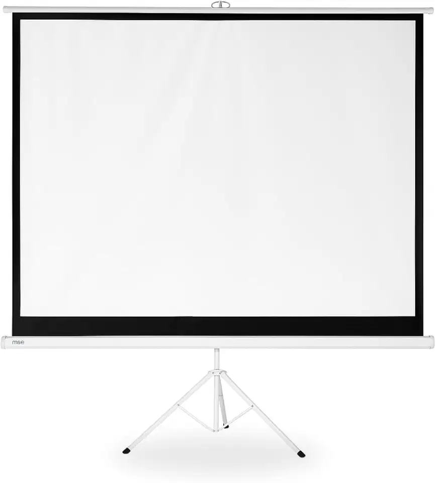 TELA DE PROJEÇÃO 100 POLEGADAS RETRÁTIL COM TRIPÉ MSE (200X150CM) FORMATO 4:3 PORTÁTIL CINEMA