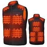 CaiQiXuan Beheizbare Weste Herren/Damen,Heizwesten mit 15 Heizzonen 3 Temperaturstufen, Leichte Elektrische Heizweste Herren, Heizjacke Wärmeweste für Winter Outdoor Heizweste (Ohne akku)