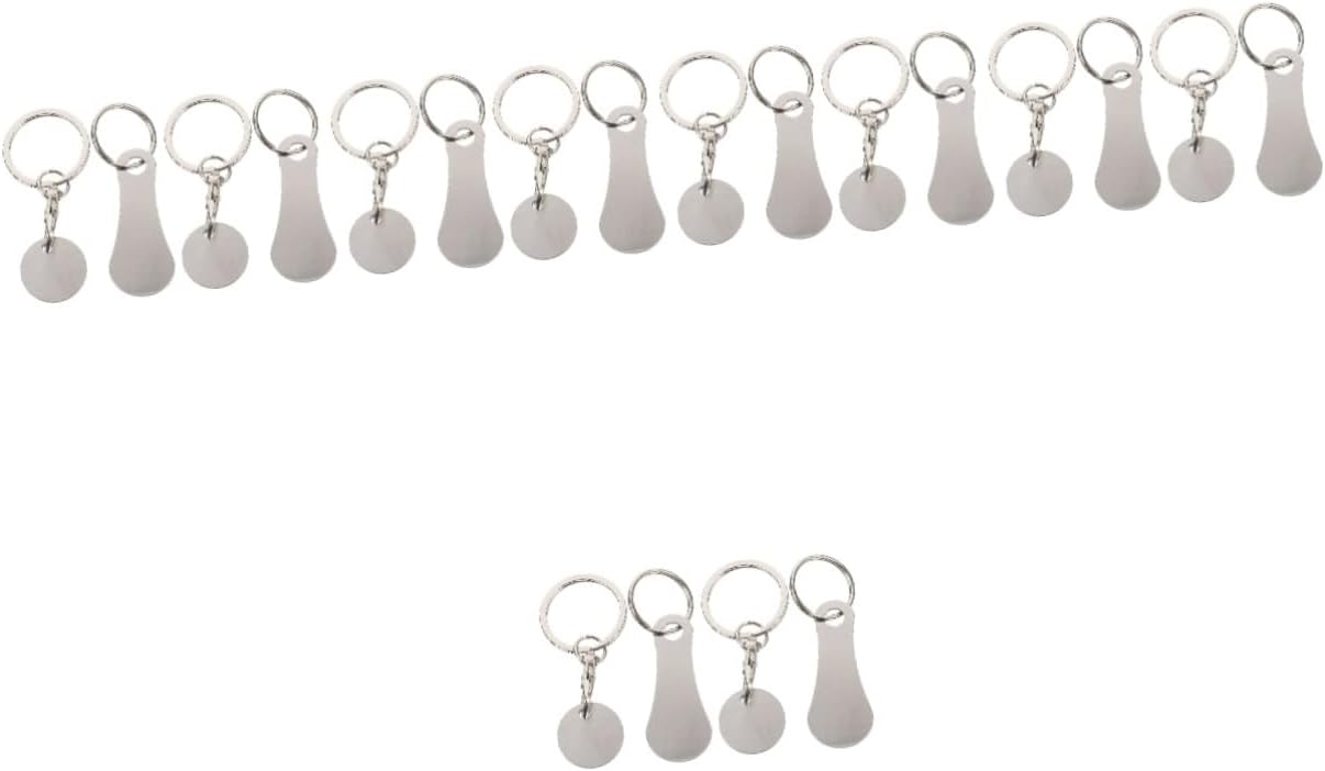ABOOFAN8 Pcs Stainless Steel Coin Buckle Metal Keychain Stainless Steel Key Ring Shopping Wagon Cart Coin Keychain Carts Grocery Cart Token Shopping Trolley Opener Token Keyring Key Chain