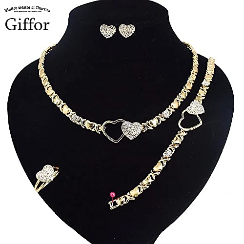 Giffor Jewelry Set 14K Gold Filled Necklaces Sets For Women Earrings With Bracelets Gifts2
