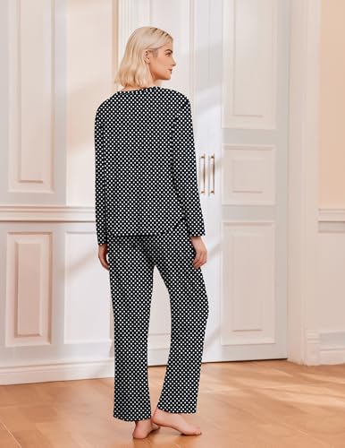 Ekouaer 2 Pack Womens Pajama Sets Long Sleeve Long Pants Pjs Loungewear - image 2