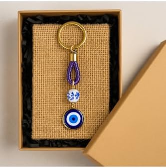 Nice For You Sarı İpli Nazar Boncuklu Anahtarlık – El Yapımı, Gerçek Cam Boncuk, Unisex, Araba & Ev Anahtarlığı, Şans ve Koruma Sembolü - Görsel 5