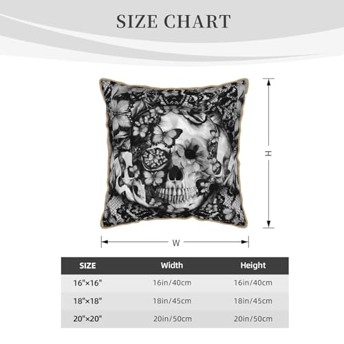 Housse de coussin velours tête de mort et rose