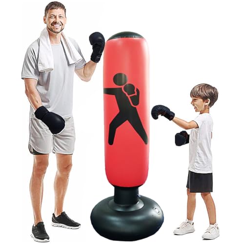 Image of Proberos Inflatable Boxing bag1 for Kids Adults, Punching Bag Karate Inflated Toy Gifts for Boys and Girls, Standing Boxing Bag for Immediate Bounce-Back for Taekwondo, Boxing kit for Kids