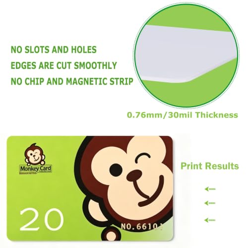 250 Pack Premium Blank PVC ID Cards CR80 30 Mil Credit Card Size White Plastic Badge Cards Double-Sided Printable Compatible with Most Photo ID Card Printers — view 2