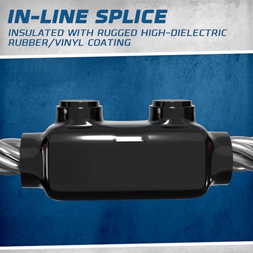 ohlectric 4 pack - insulated wire connector inline black splice for 2-14 wire range lugs with 532 hex screw pre-filled with oxide inhibitor - wire connectors electrical connectors wire tap