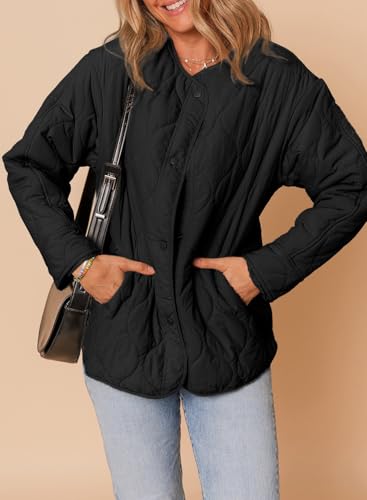 Dokotoo Womens Quilted Lightweight Jackets Button Down Puffer Jacket Coats Padded Outwear with Pockets3