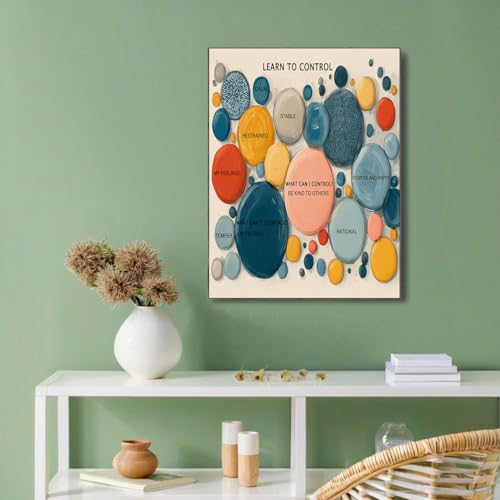 Art mural sur toile cercle de texte multicolore déco 60x90cm - 2
