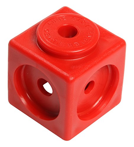 Dick-System 340010 10 Riesen Steckwürfel, Kantenlänge 3.4 cm, rot
