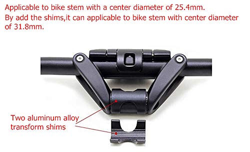 UPANBIKE Fahrrad Lenker Zusammenklappbar Aluminiumlegierung Schnellspanner faltbar 31.8 mm/25.4 mm(Schwarz+Grün)