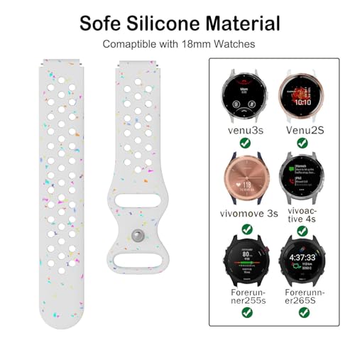 Correa de silicona para reloj 18mm ViCRiOR compatible Garmin miniatura 3