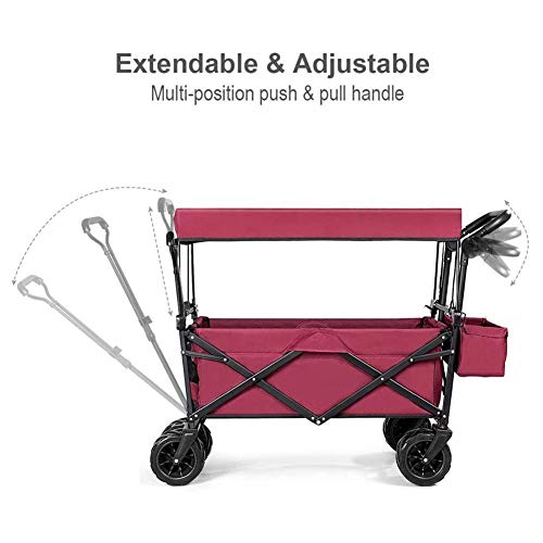 Chariot de plage pliable et pare-soleil pour vos sorties outdoor en famille