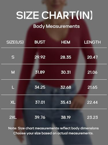 PINKMSTYLE Women Long Sleeve Shirts Double Lined Slim Fit Tops Basic Tee 2025 Fall Outfits Casual T-Shirt Underscrubs Layer Clothes Bright Red Small