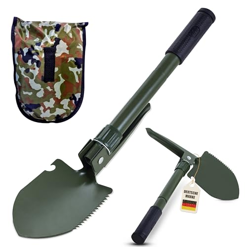 Instinktive-Oase® Multifunktions-Klappspaten Bundeswehr Stil – Faltbarer Outdoor Spaten mit...
