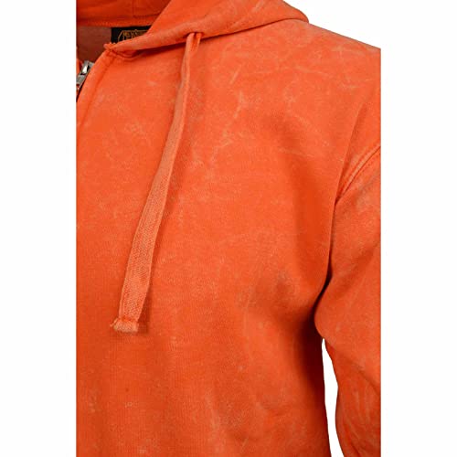 Image of Milwaukee Leather MNG11687 Men's Orange High-Visibility Zipper Front Premium Cotton Hoodie