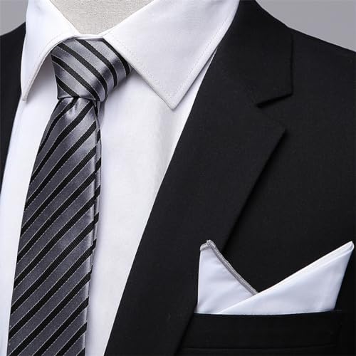 Corbata de seda lisa con rayas para traje miniatura 2