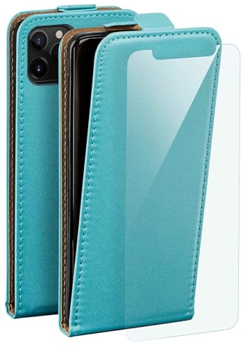 Étui de protection Apple iPhone 12 Mini rabat cuir turquoise