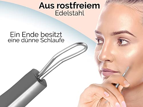 Komedonenquetscher Mitesserentferner aus Edelstahl mit 2 Schlaufen