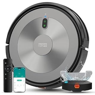 Robot Vacuum Cleaner with Mop, 4000Pa Suction Robotic Vacuums with Self-Charging, Auto Boost, 120Mins Runtime, WiFi/APP/Voice , Ultra Thin Robotic Vacuum Cleaner for Home Hard Floor Carpet Pet Hair