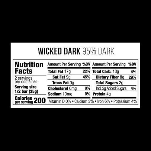 Taza Chocolate Organic Amaze Bar 95% Stone Ground, Wicked Dark, 2.5 Ounce (6 Count), Vegan #TOP4