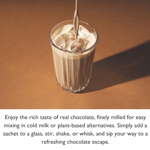 Image of Hotel Chocolat Iced Chocolate Mix - Mint Drinking Chocolate with More Cacao, Less Sugar, 10 Servings, Gourmet Cocoa
