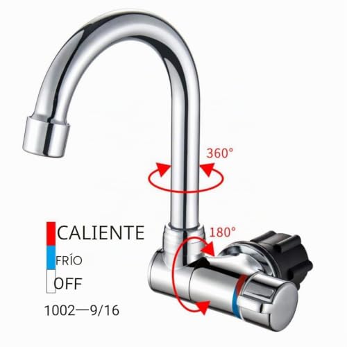 Grifo de cocina plegable de cobre para caravanas con giro de 360 grados 3