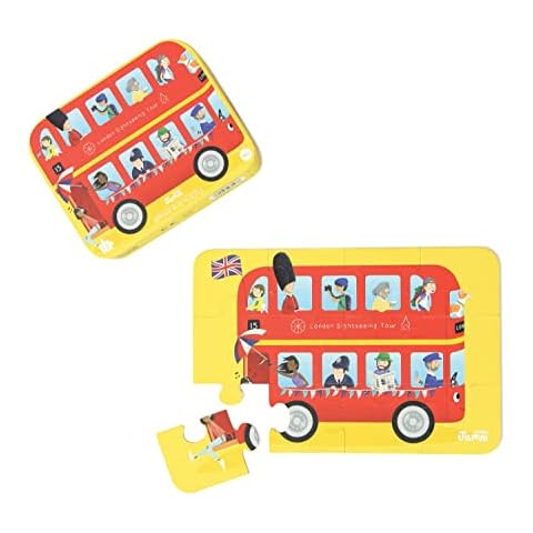 Bernie Bus and Friends London Bus 12 piece puzzle for 1, 2, 3, 4 year old. Problem solving toy by indigo jamm Cover