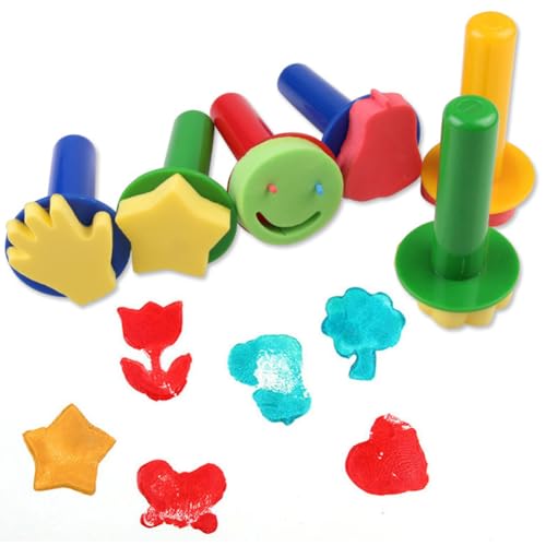 DASIAUTOEM Waschbares Fingerfarben Set, Pinselset Kinder 30 Stück Malwerkzeuge Set, Fingerfarben Kinder Ungiftig Waschbares Fingermalfarben Schwamm Malerei für Kleinkinder Geeignet DIY Kunsthandwerk