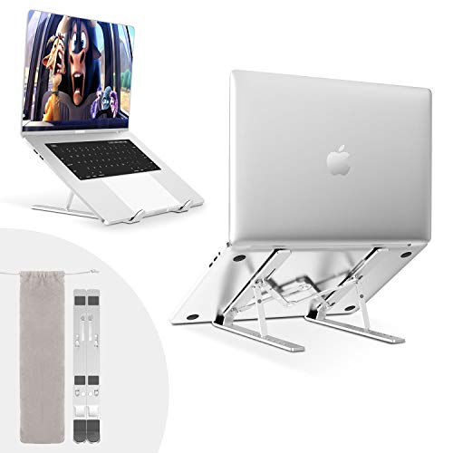 Tarnel Laptopstandaard, in hoogte verstelbaar, aluminiumlegering, laptopstandaard, draagbare houder, riser voor alle notebooks van 10 tot 15,6 inch, compatibel met MacBook Huawei Samsung Lenovo Dell HP