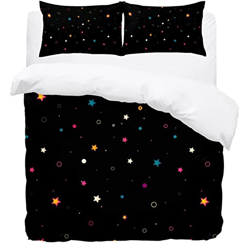 Housse de couette noire avec 2 taies d'oreiller pour éviter le linge terne - 2